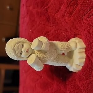Cream Snowball Kids Angel Figurine With Bells